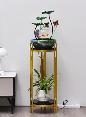 落地流水摆件喷泉电视柜旁装饰喷泉客厅水循环养鱼的鱼缸