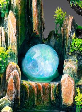 鸿如大中小号假山流水风水轮鱼池鱼缸装饰摆件创意树礼品代销7002