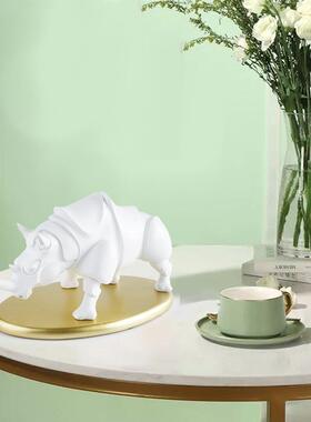 北欧装饰摆件 客厅家居电视酒柜艺术品现代简约 创意艺术犀牛摆件