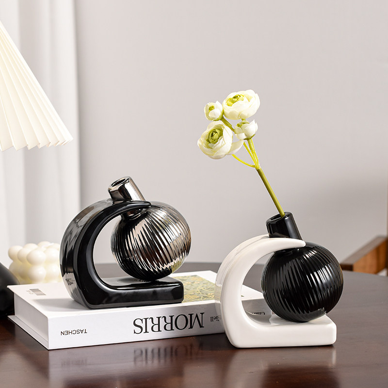 现代陶瓷小花瓶摆件客厅插花水培植物鲜花绿萝情绪稳定桌面装饰品,淘宝优惠券,粉丝福利购,淘宝优惠卷