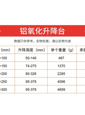 精密铝氧化升降台包邮150*150实验室用5种规格小型手动平台升降器