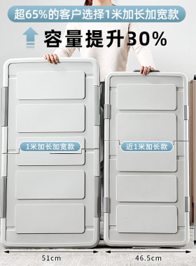 牀底收纳箱带轮扁平整理箱家用衣服抽屉式透明储物神器牀下收纳盒