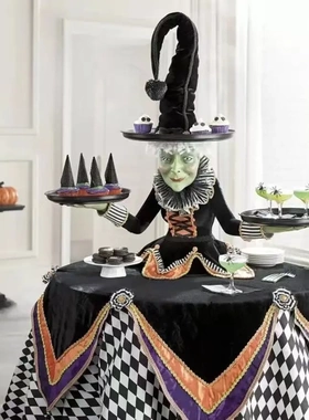 万圣节女巫展示台工作台女巫摆盘装饰品摆件设计装修家居摆件