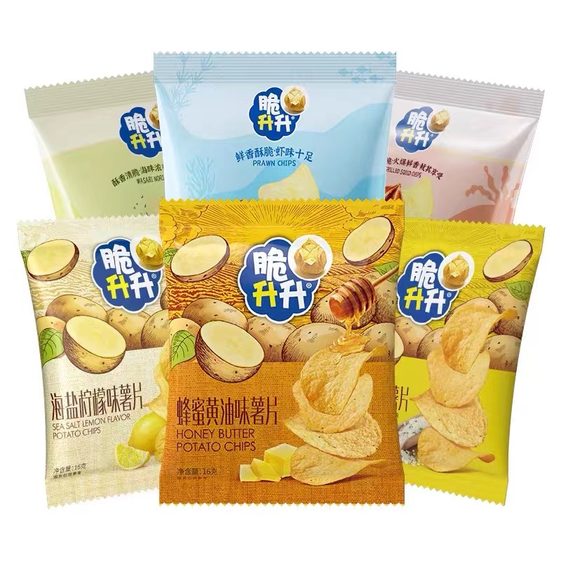 【新口味】脆升升香脆薯片16g*12包蜂蜜黄油薄脆薯片休闲零食 - 图3