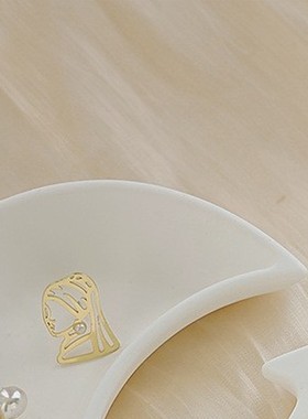 ins风白色贝壳海螺小碟子收纳盘饰品摄影背景装饰摆件拍照道具