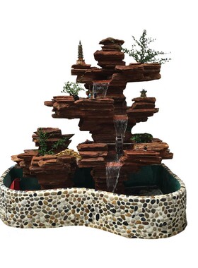 庭院假山流水喷泉景观落地大型招B财真石造景摆件鱼池造景室外花