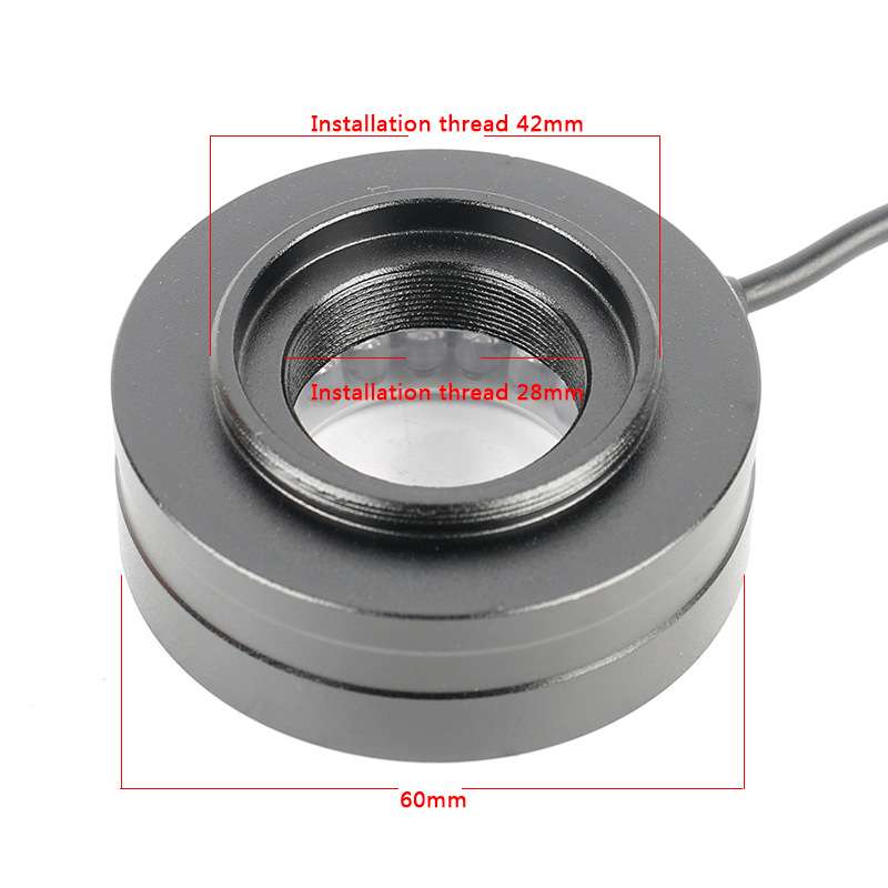 180倍镜头 安装螺纹28mm 42mm 铝合金 40 LED 可调环型 白色光源 - 图0