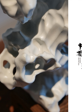 持茗茶空间润白陶瓷太湖石摆件