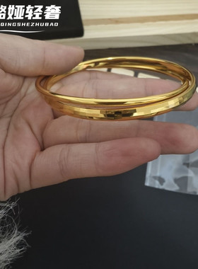 铜合金古法传承马赛克双环手镯