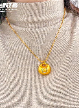 铜合金小胖福吊坠女黄金色