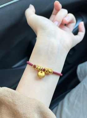 卡纯诗金店同款沙金仿真金小胖福盘缠手链女高级感手绳送女友礼物