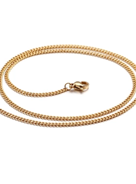 饰品 欧美配链多尺寸18k真金电镀男女钛钢项链