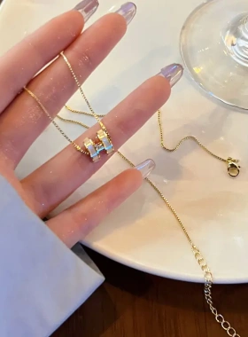 韩国新款锆石结项链轻奢设计时尚锁骨链ins清新简约项饰