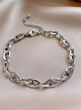 18k真金电镀猪鼻子手链轻奢高级感手环 欧美时尚新款个性手饰