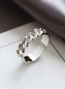 韩版韩国时尚饰品 链条缕空戒指  地摊货 江湖热卖指环