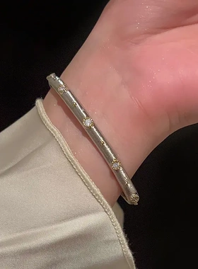 复古滴油菱形花朵可调节手链时尚宫廷风手环轻奢高级感手饰秋冬女