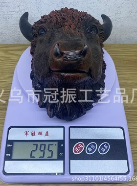 牛头树脂牦牛头仿真设计装饰摆件牛头棕色家居庭院装饰信仰