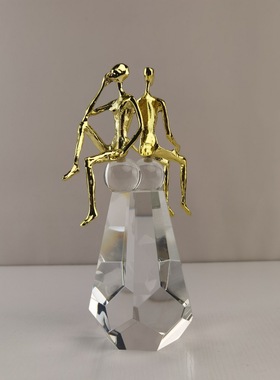 轻奢现代创意水晶装饰艺术摆件样板房别墅抽象高档软装家居工艺品