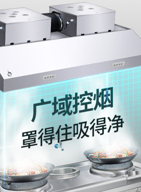 商用油烟机小型厨房抽排风农村土灶饭店净化器一体机不锈钢排烟罩
