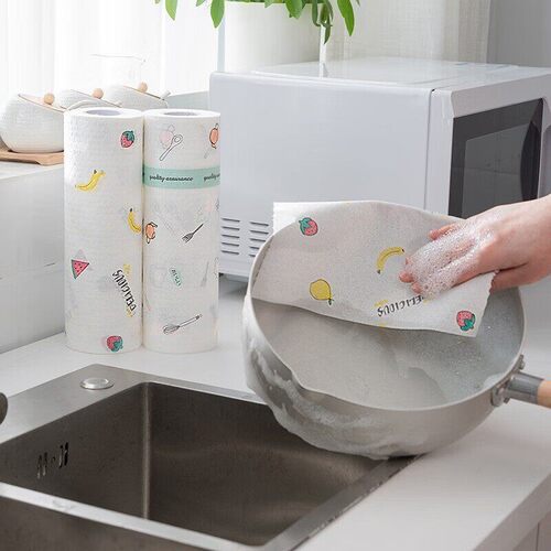 懒人抹布干湿两用家用清洁厨房用纸专用纸一次性洗碗布吸水不沾油 - 图1