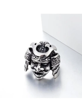 r0148-20哥特朋克风印第安人像酋长钛钢戒指复古骷髅头戒指