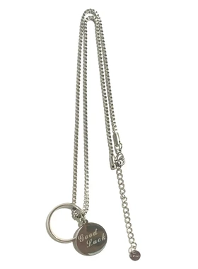 不锈钢good lu圆牌吊坠盒子链条戒指项链简约风钛钢项链