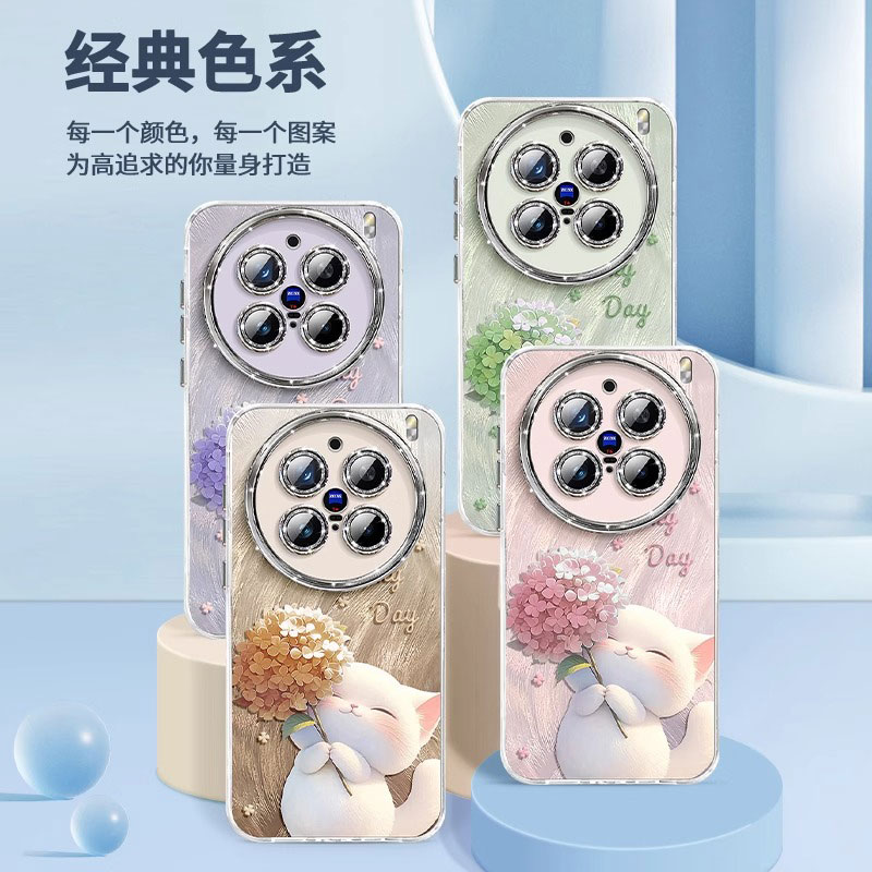 【2025新款】适用vivox200pro手机壳新款x200/X100秋冬可爱小猫x200promini带挂绳x100pro轻奢x100s带镜头膜 - 图2