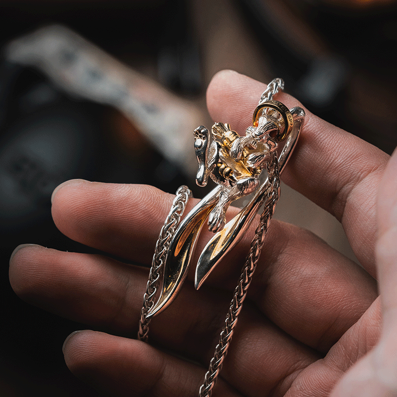 EYEVOLVE甜酷925银复古朋克兔项链男女潮流原创设计小众高级感,淘宝优惠券,粉丝福利购,淘宝优惠卷