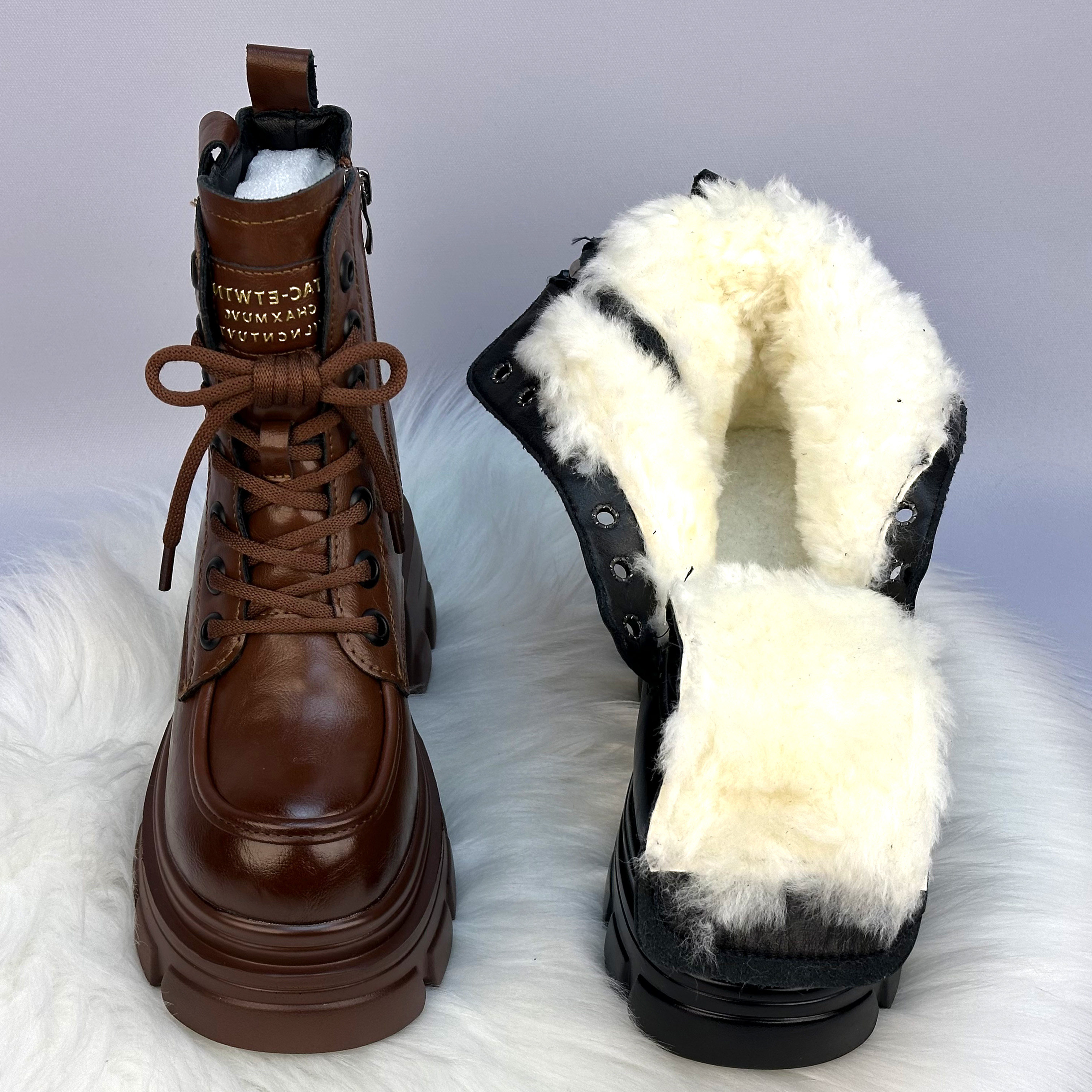 10cm羊毛马丁靴女款增高加绒厚底皮毛一体雪地靴女冬防寒短筒真皮,淘宝优惠券,粉丝福利购,淘宝优惠卷