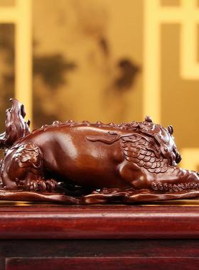 铜欣祥 紫铜谛听摆件 家居办公室桌面小把件