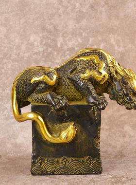 宏达 全黄铜鎏金避水兽室内玄关避水兽铜器礼品摆件