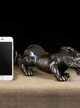 纯黄铜貔貅工艺品摆件办公室一对铜貔貅装饰摆件家居摆件铜貔貅