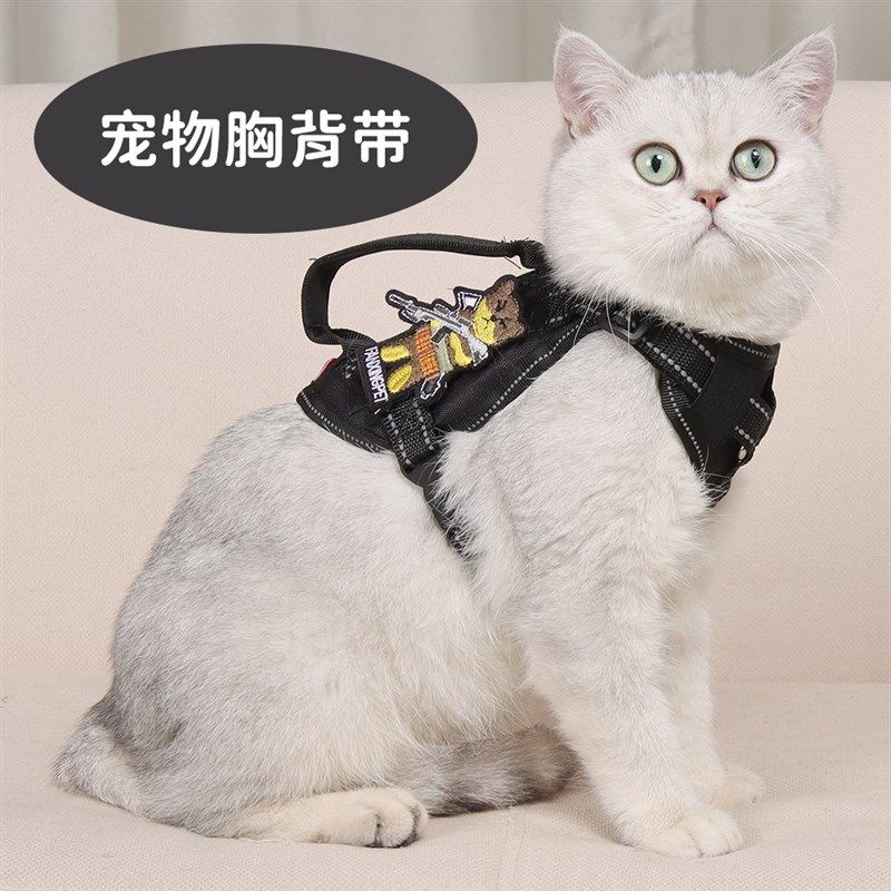 猫咪牵引绳猫外出专用防挣脱绳子宠物遛猫绳链子背心式手提胸背带,淘宝优惠券,粉丝福利购,淘宝优惠卷