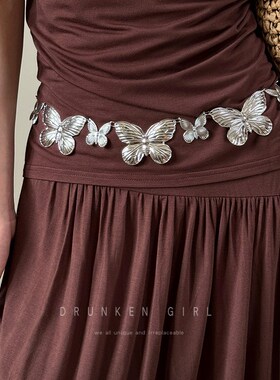 银色金属蝴蝶腰链女款高级感波西米亚复古民族风腰带百搭裙子配饰