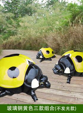 玻璃钢雕塑仿真发光瓢虫模型甲虫灯光节动物道具摆件亮化景观装饰