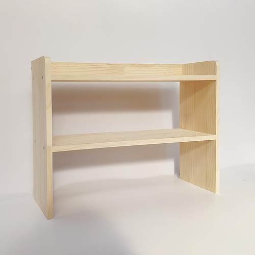 简易实木置物架学生收纳架储物柜办公室飘窗大书柜厨房桌面小书架 - 图0