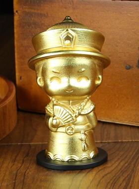 黄铜龙凤呈祥童男童女车摆件汽车中控台纯铜金属铜器摆件送礼礼盒