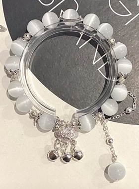 新中式复古粉桃花粉色手链女夏天