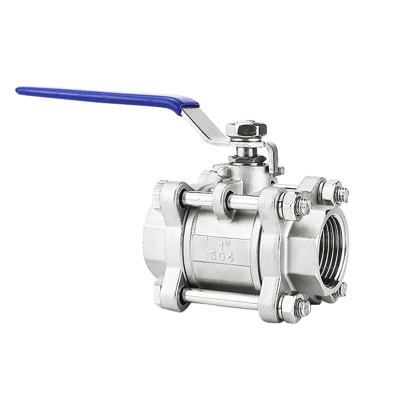 三片式304不锈钢球阀3PC高压丝扣内螺纹DN15/20/25/32/40/50 - 图0
