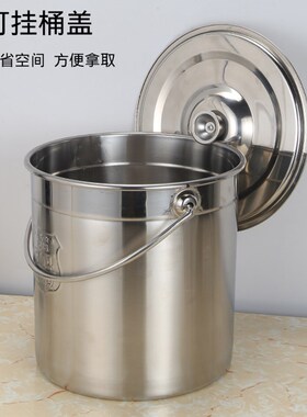 304不锈钢汤桶提桶汤锅水桶手提式幼儿园家用带盖油桶食堂铁桶圆