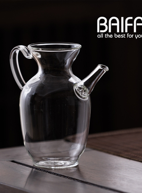 透明仿宋玻璃茶壶泡绿茶专用壶茶具小号泡茶冷水壶泡茶器家用单壶