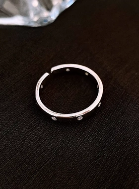 高级感锆石爱心开口戒指简约个性时尚百搭食指戒冷淡风手饰女