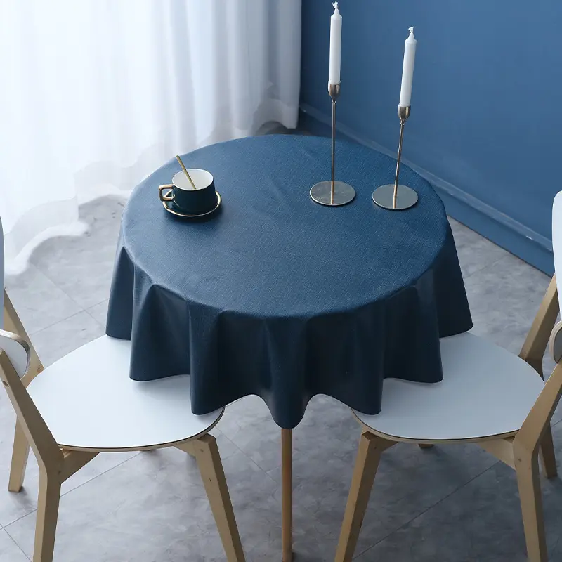纯色北欧桌布防水防油免洗pv餐桌布家用长方形茶几台布简约桌垫 - 图0
