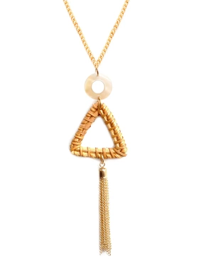 欧美饰品 编织柳条吊坠项链 女士时尚贝壳流苏项饰毛衣链