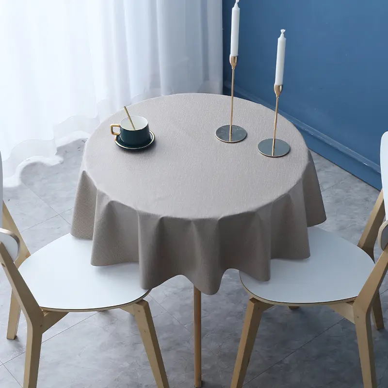 纯色北欧桌布防水防油免洗pv餐桌布家用长方形茶几台布简约桌垫 - 图1