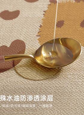 简约拼接复古咖系皮革餐桌垫客厅茶几桌垫免洗防水防烫台面保护垫