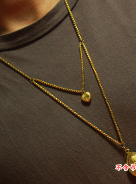 佛牌链子泰国男女款金色双两三四五挂项链盒子链挂绳多挂链不掉色