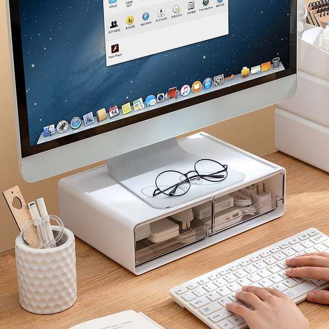 Multifunctional computer monitor increased elevated desktop storage box pad display base desktop screen office desk desk