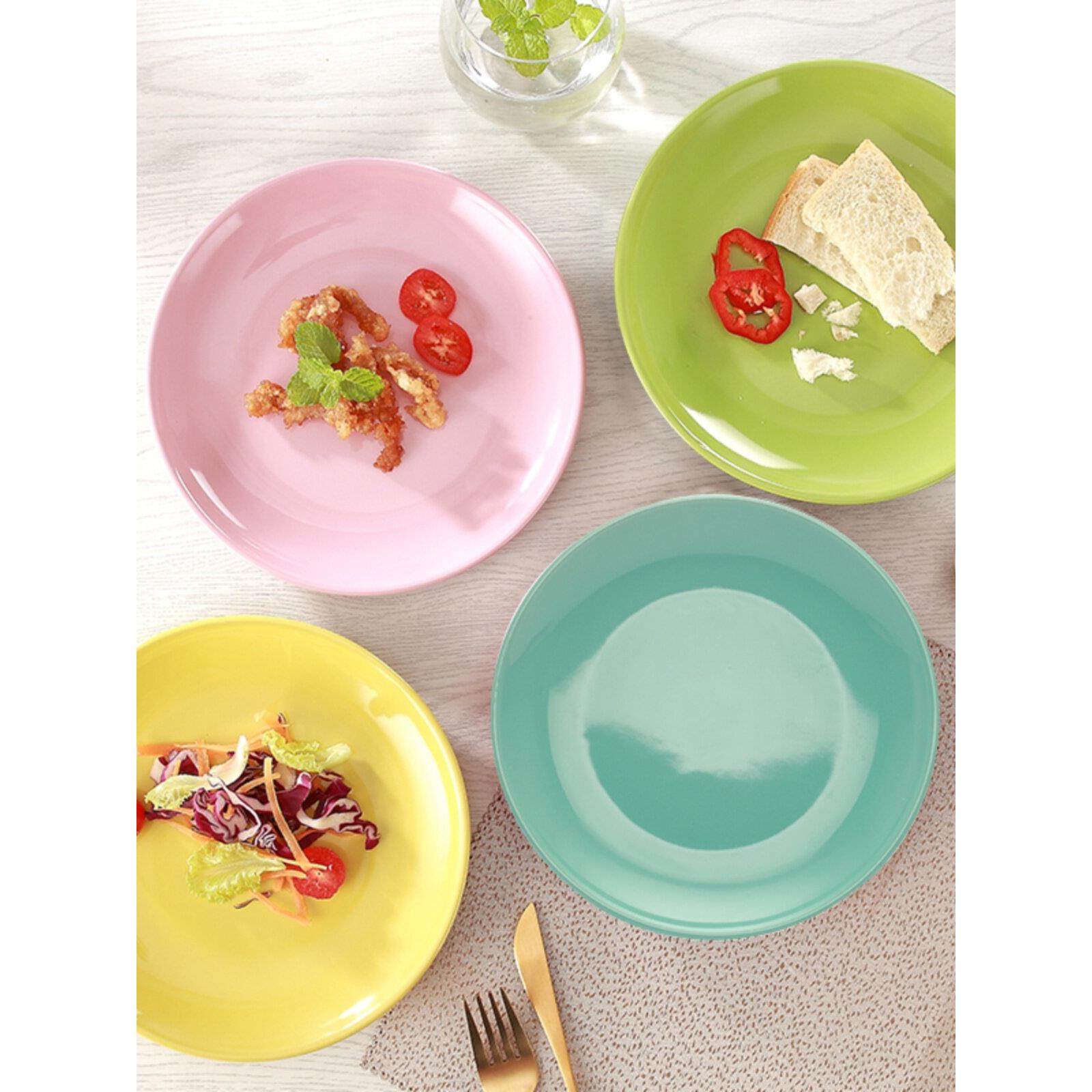 时尚网红陶瓷家用菜盘子果盘早餐盘韩式碟子创意彩色餐具盘碗套装,淘宝优惠券,粉丝福利购,淘宝优惠卷