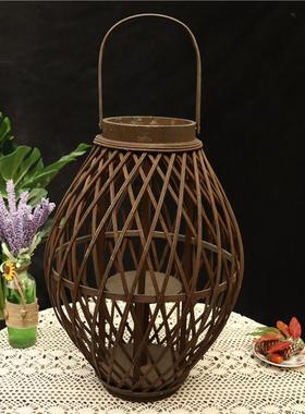 大集合发布-外贸孤品复古做旧壁饰烛台风灯花架酒架收纳装饰摆件